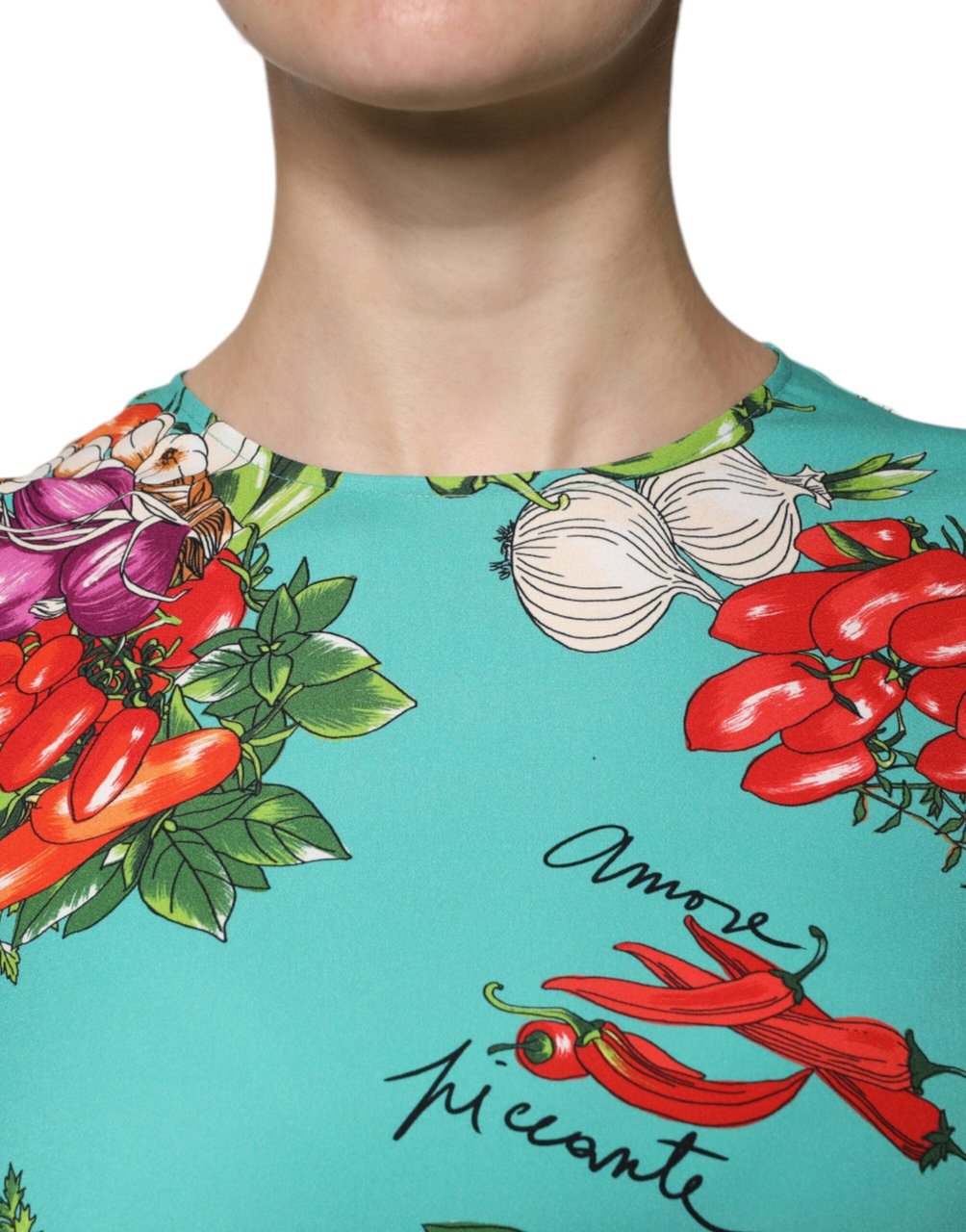 Dolce & Gabbana Multicolor Vegetables Sleeveless Tank Top Divers