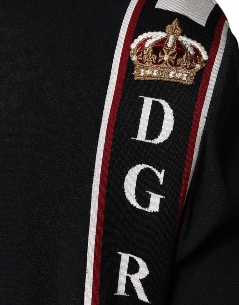 Dolce & Gabbana Black DG King Full Zip Sweatshirt Sweater Zwart