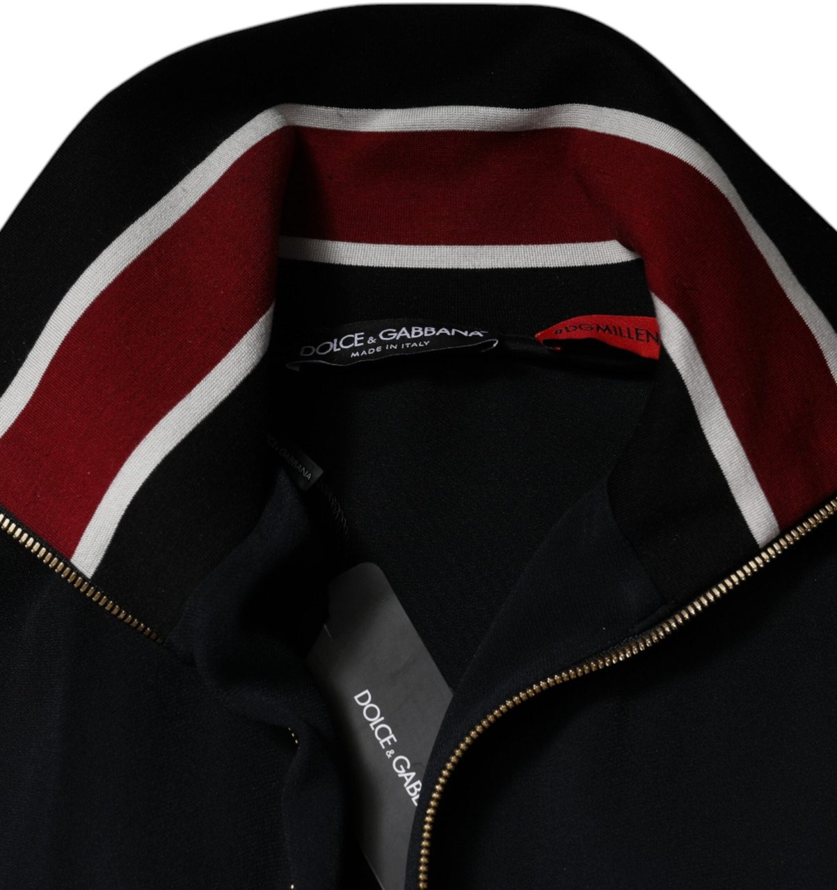 Dolce & Gabbana Black DG King Full Zip Sweatshirt Sweater Zwart