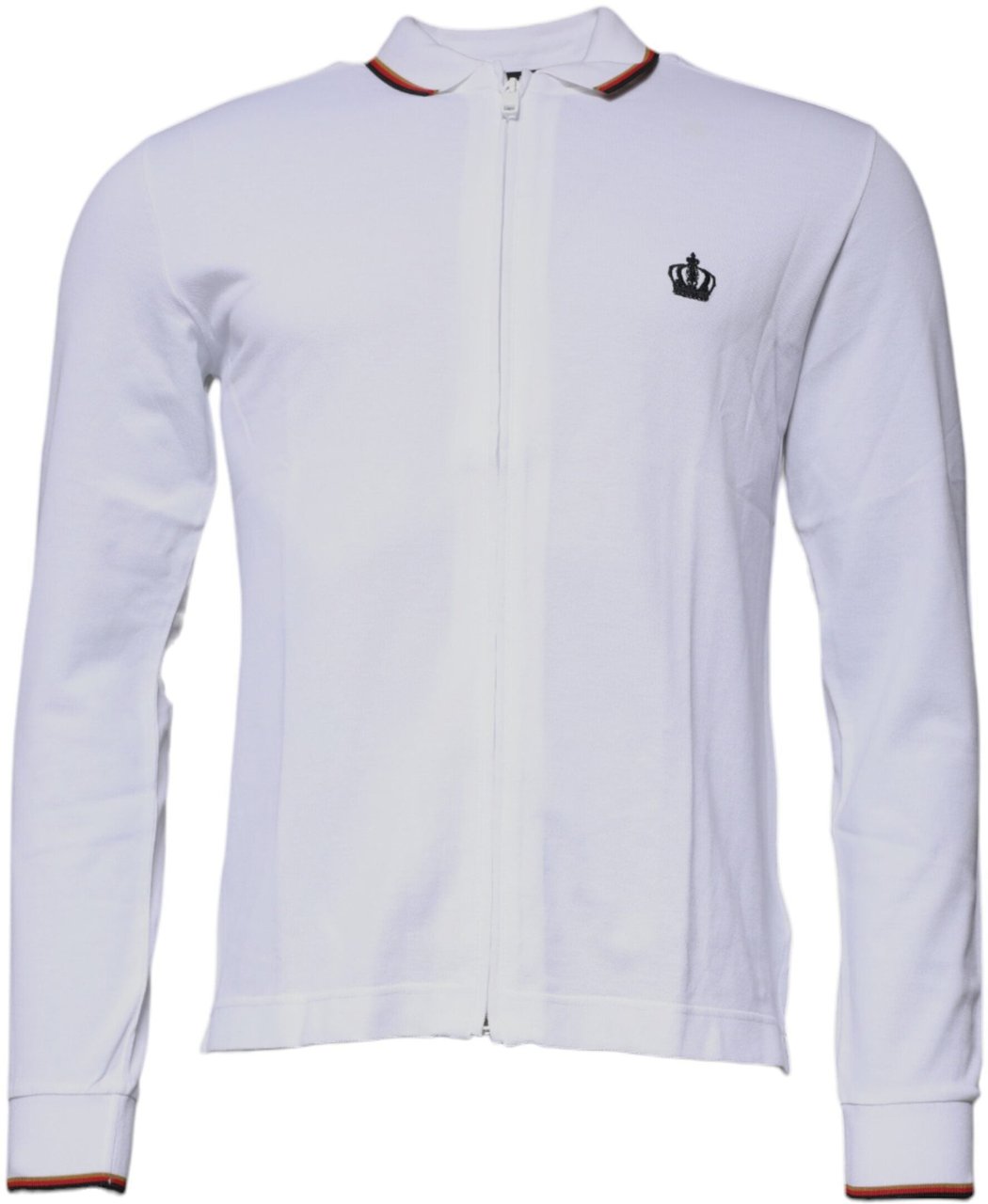 Dolce & Gabbana White Crown Men Full Zip Sweatshirt Sweater Divers