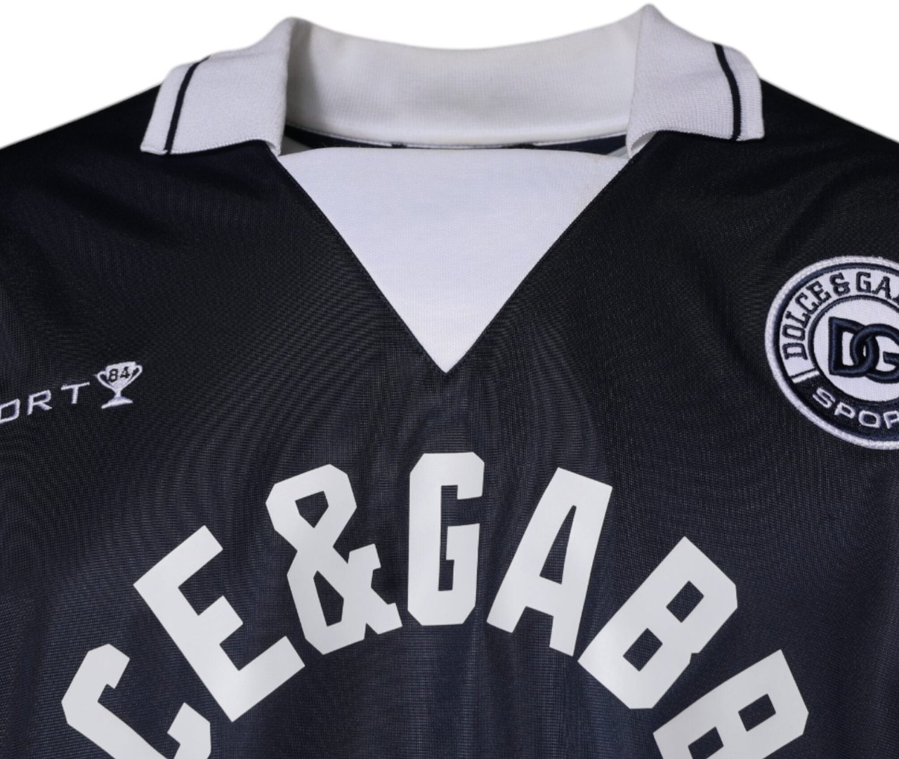Dolce & Gabbana Blue Logo Jersey Collared Pullover Sweater Divers