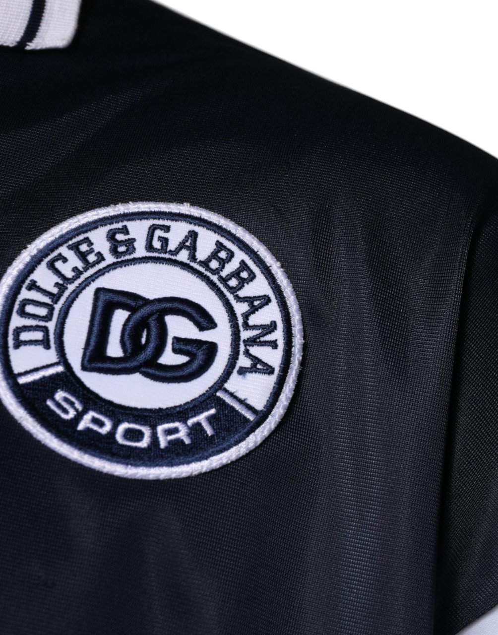 Dolce & Gabbana Blue Logo Jersey Collared Pullover Sweater Divers
