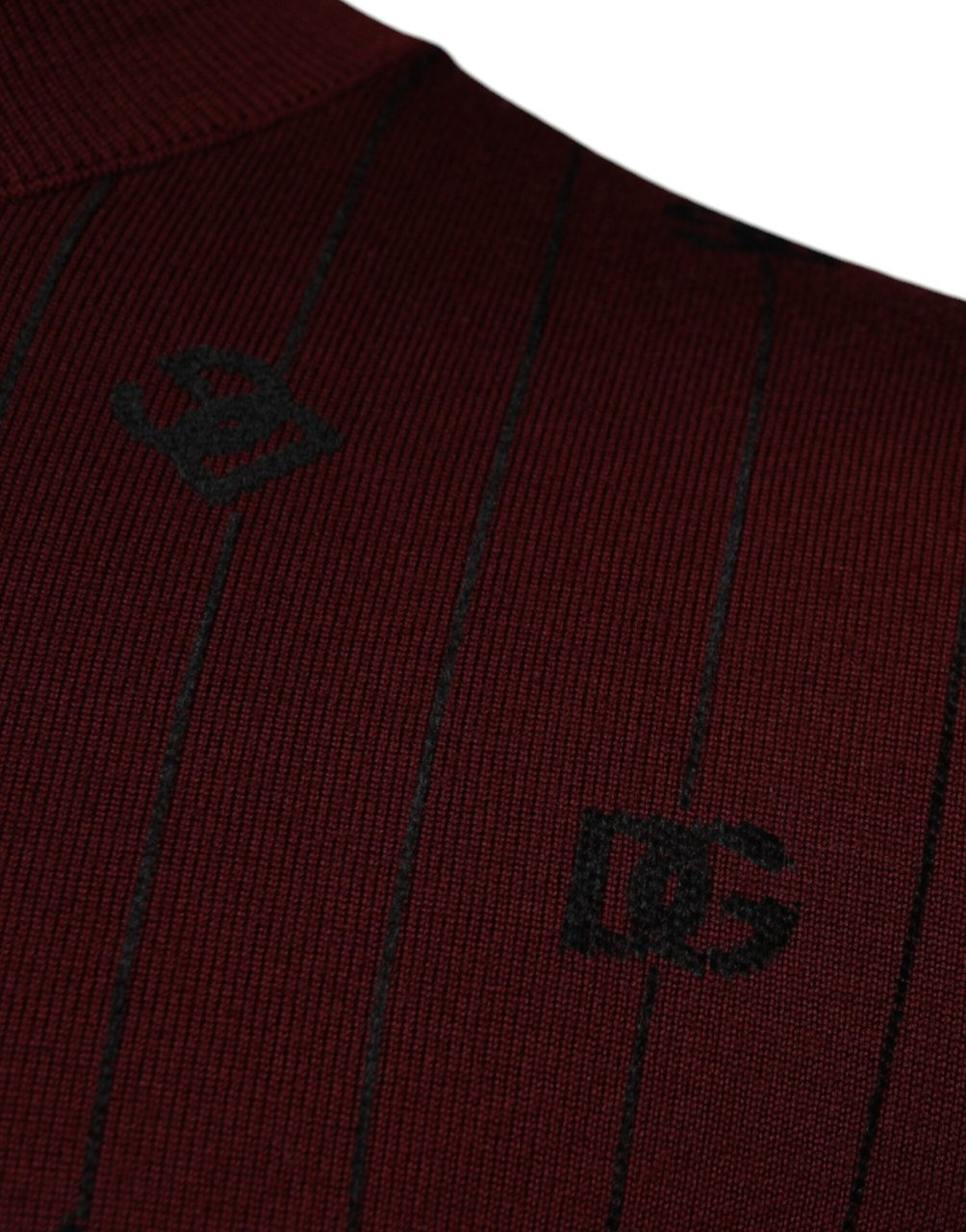 Dolce & Gabbana Maroon Monogram Turtleneck Pullover Sweater Maroon