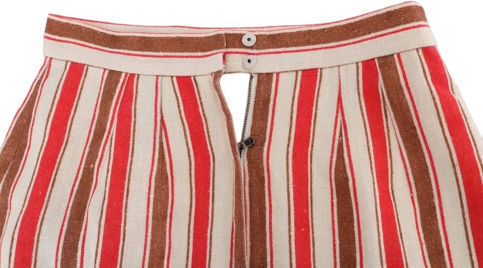 Dolce & Gabbana Multicolor Portofino Stripes Cotton Midi Skirt Divers