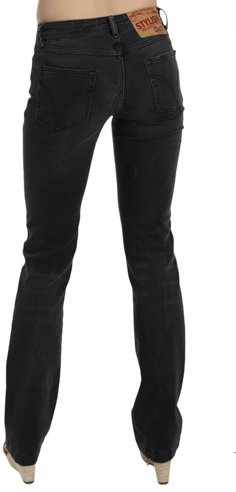 Dolce & Gabbana Black Slim Fit Cotton Jeans D&G Pants Zwart