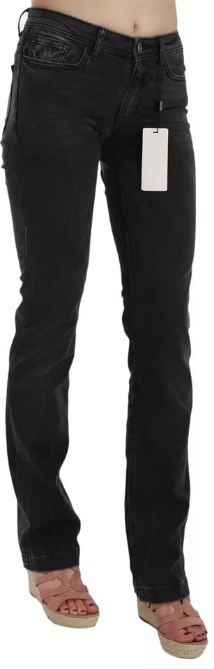 Dolce & Gabbana Black Slim Fit Cotton Jeans D&G Pants Zwart