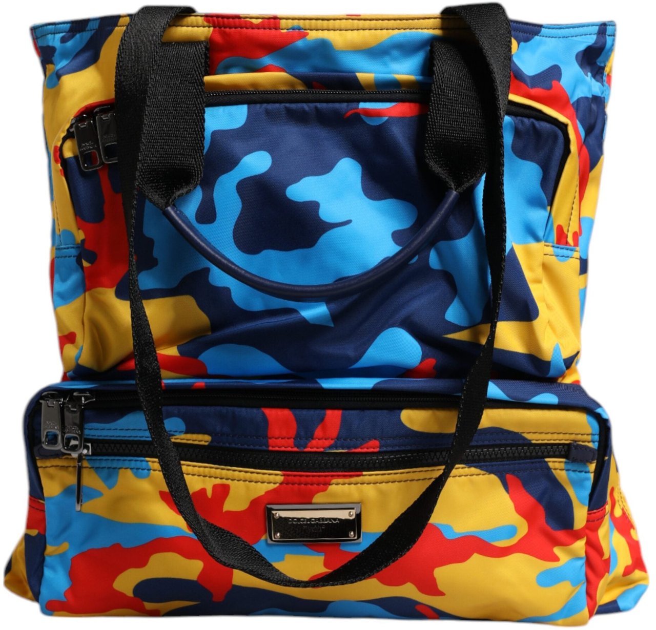 Dolce & Gabbana Multicolor Camouflage Nylon Shopping Tote Bag Divers