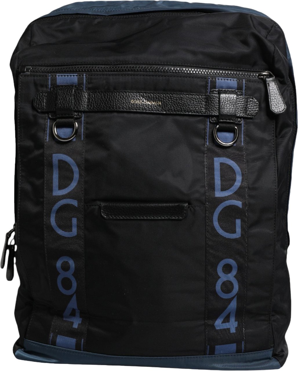 Dolce & Gabbana Black Nylon DG Logo School Backpack Bag Zwart
