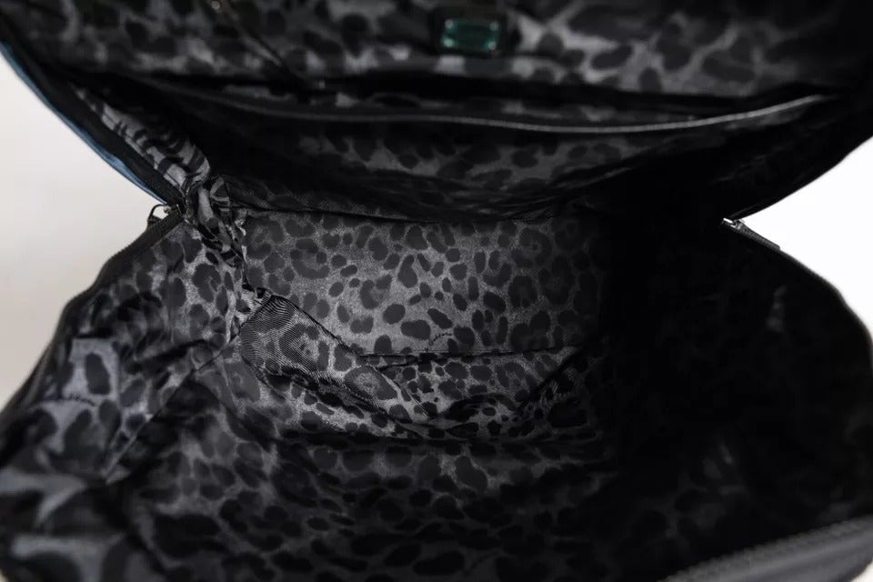 Dolce & Gabbana Black Nylon DG Logo School Backpack Bag Zwart
