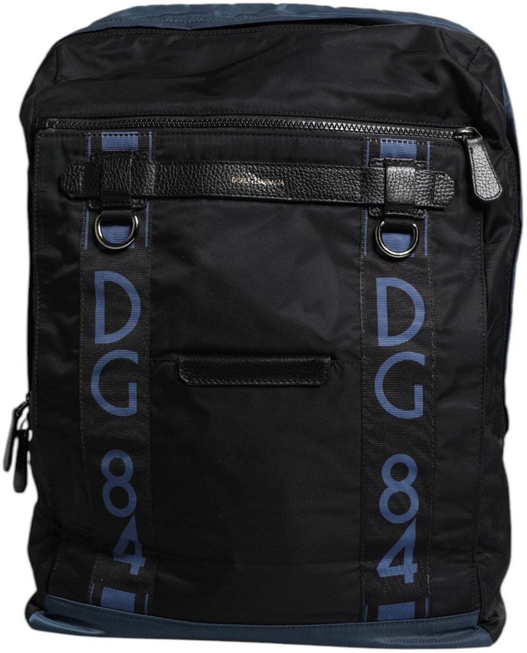 Dolce & Gabbana Black Nylon DG Logo School Backpack Bag Zwart