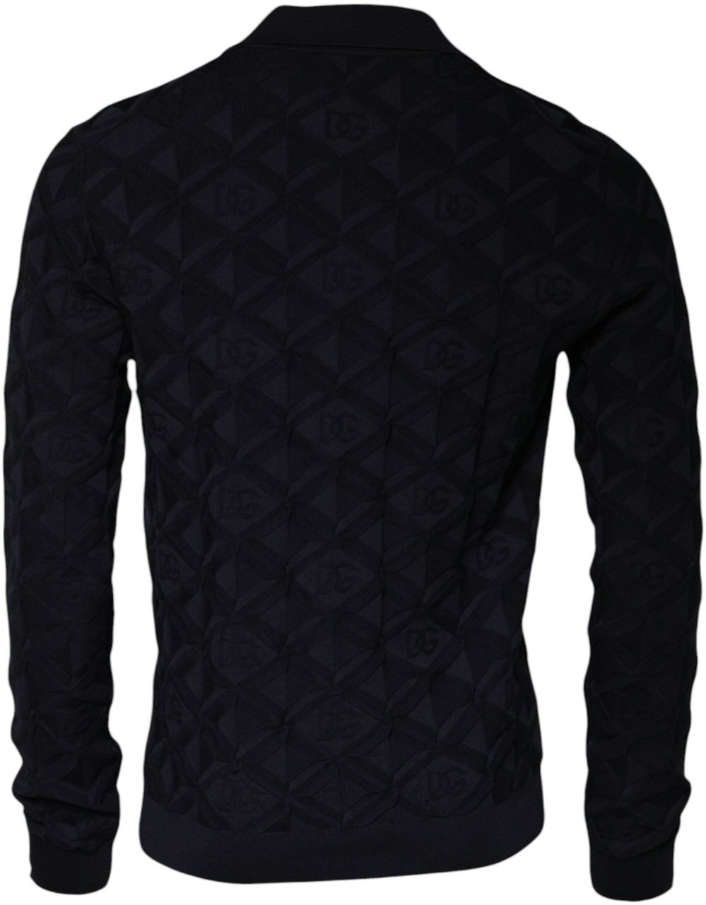 Dolce & Gabbana Black Silk Crew Neck Men Cardigan Sweater Zwart