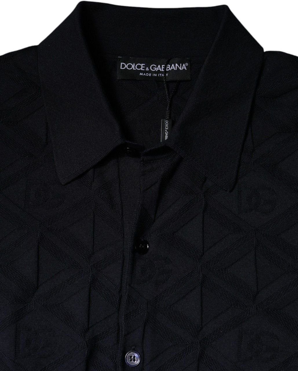 Dolce & Gabbana Black Silk Crew Neck Men Cardigan Sweater Zwart