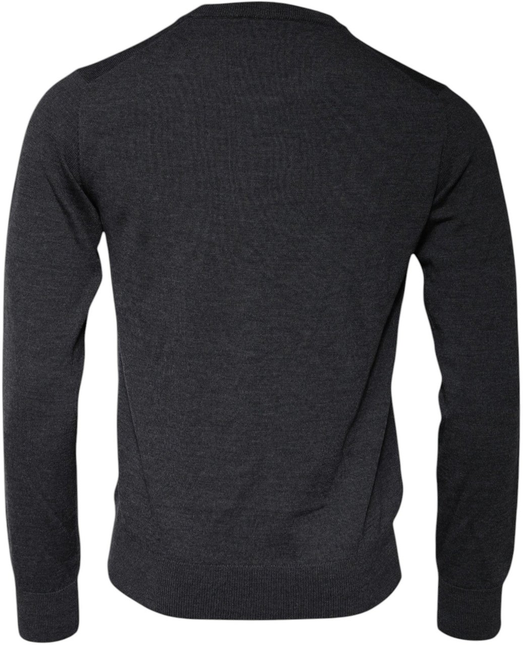 Dolce & Gabbana Dark Gray DG Logo Crew Neck Pullover Sweater Grijs