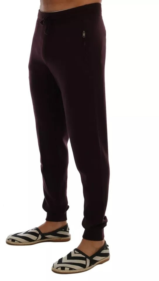 Dolce & Gabbana Purple Cashmere Gym Training Sport Pants Paars