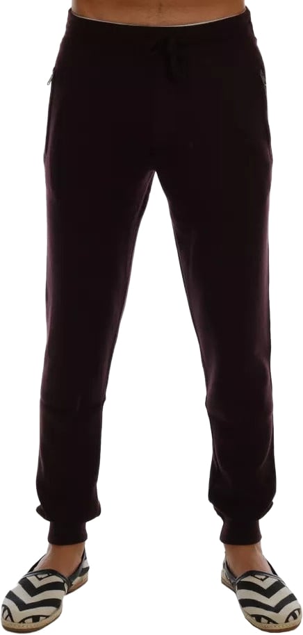 Dolce & Gabbana Purple Cashmere Gym Training Sport Pants Paars