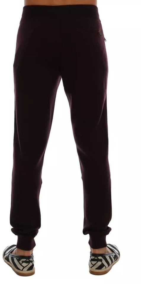 Dolce & Gabbana Purple Cashmere Gym Training Sport Pants Paars