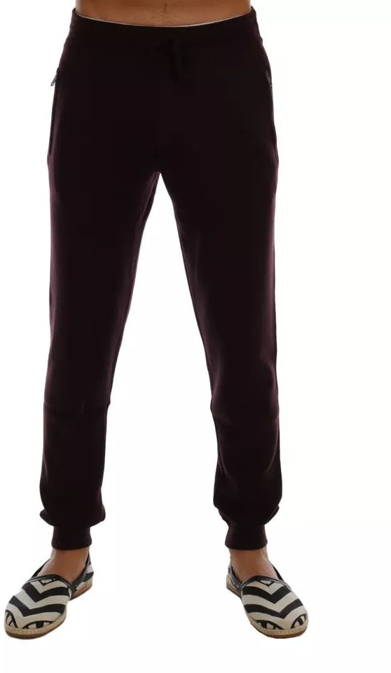 Dolce & Gabbana Purple Cashmere Gym Training Sport Pants Paars