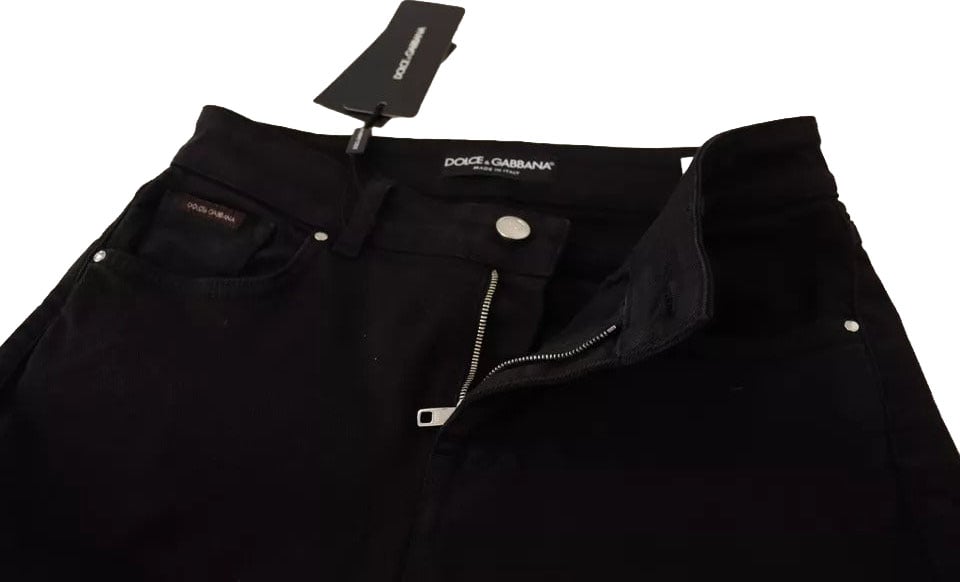 Dolce & Gabbana Black Cotton Stretch Skinny Denim Jeans Zwart