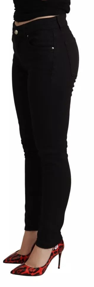 Dolce & Gabbana Black Cotton Stretch Skinny Denim Jeans Zwart