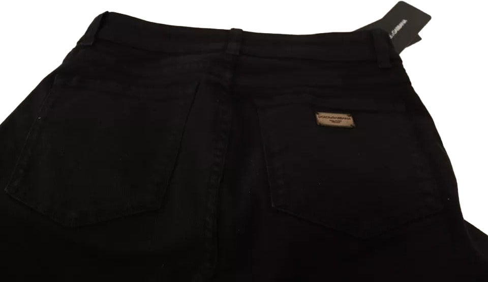 Dolce & Gabbana Black Cotton Stretch Skinny Denim Jeans Zwart