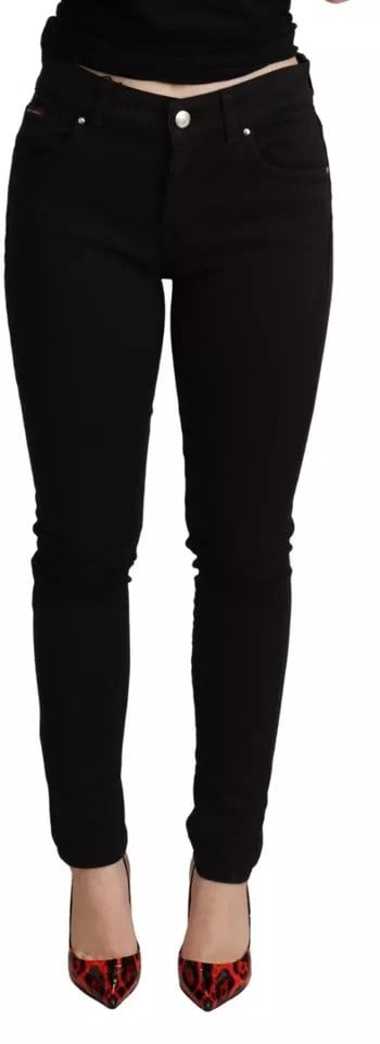 Dolce & Gabbana Black Cotton Stretch Skinny Denim Jeans Zwart