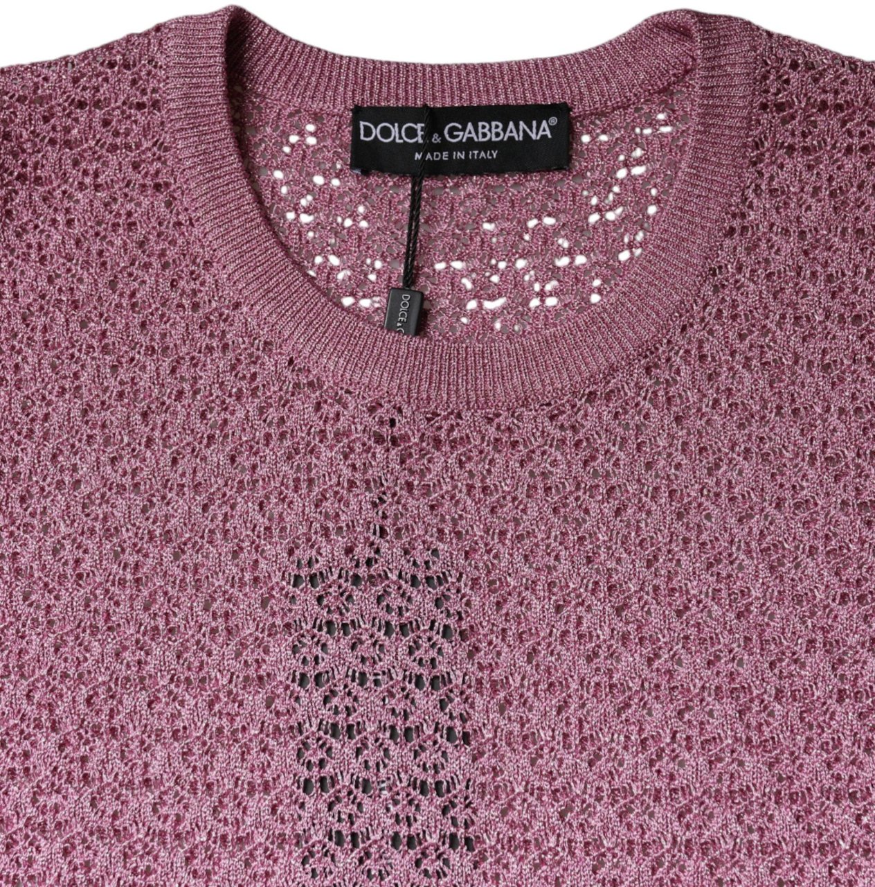 Dolce & Gabbana Pink Mesh See Through Sleeveless Tank Top Roze