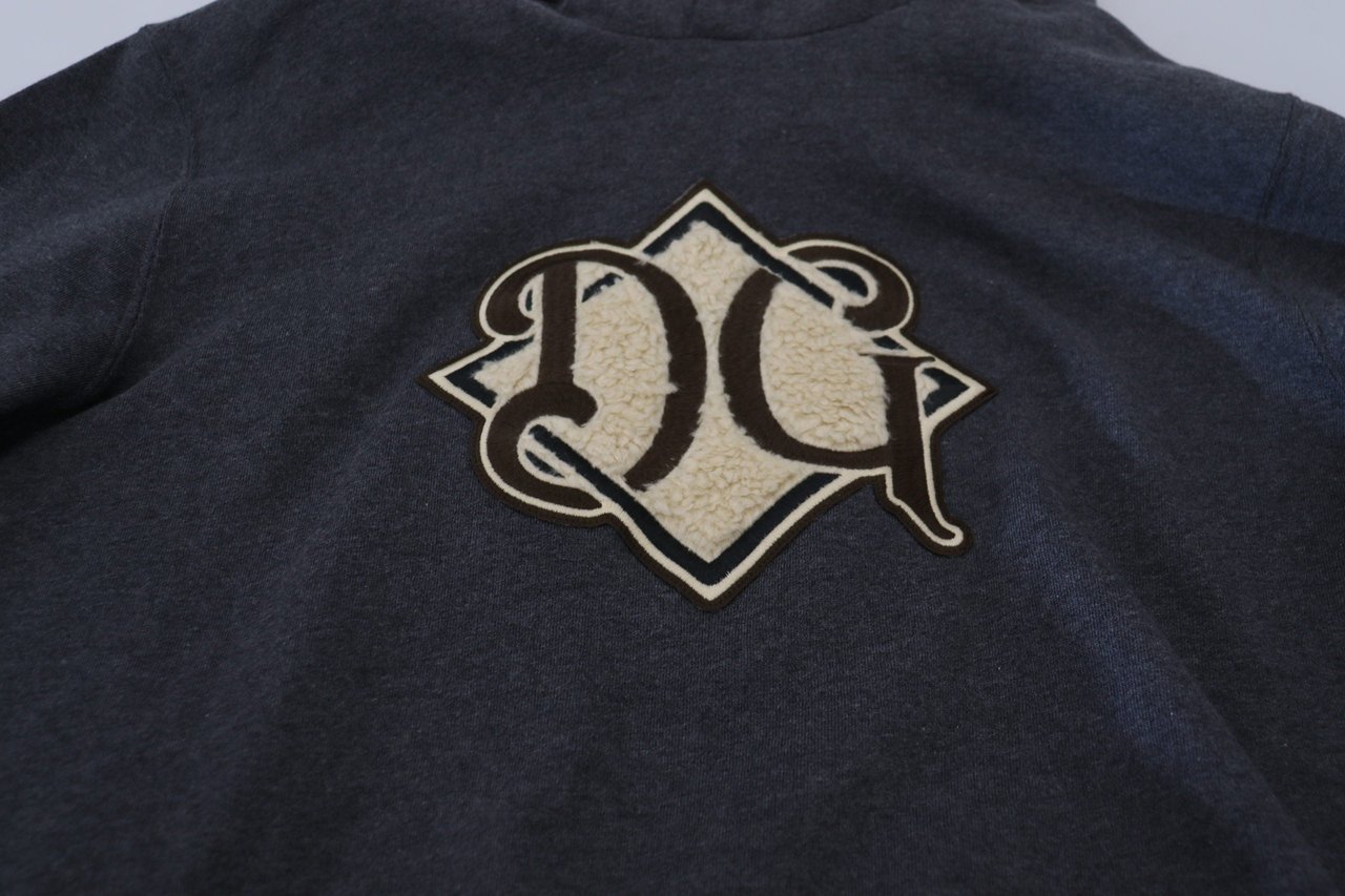 Dolce & Gabbana Gray Logo Cotton Hooded Sweatshirt Sweater Grijs