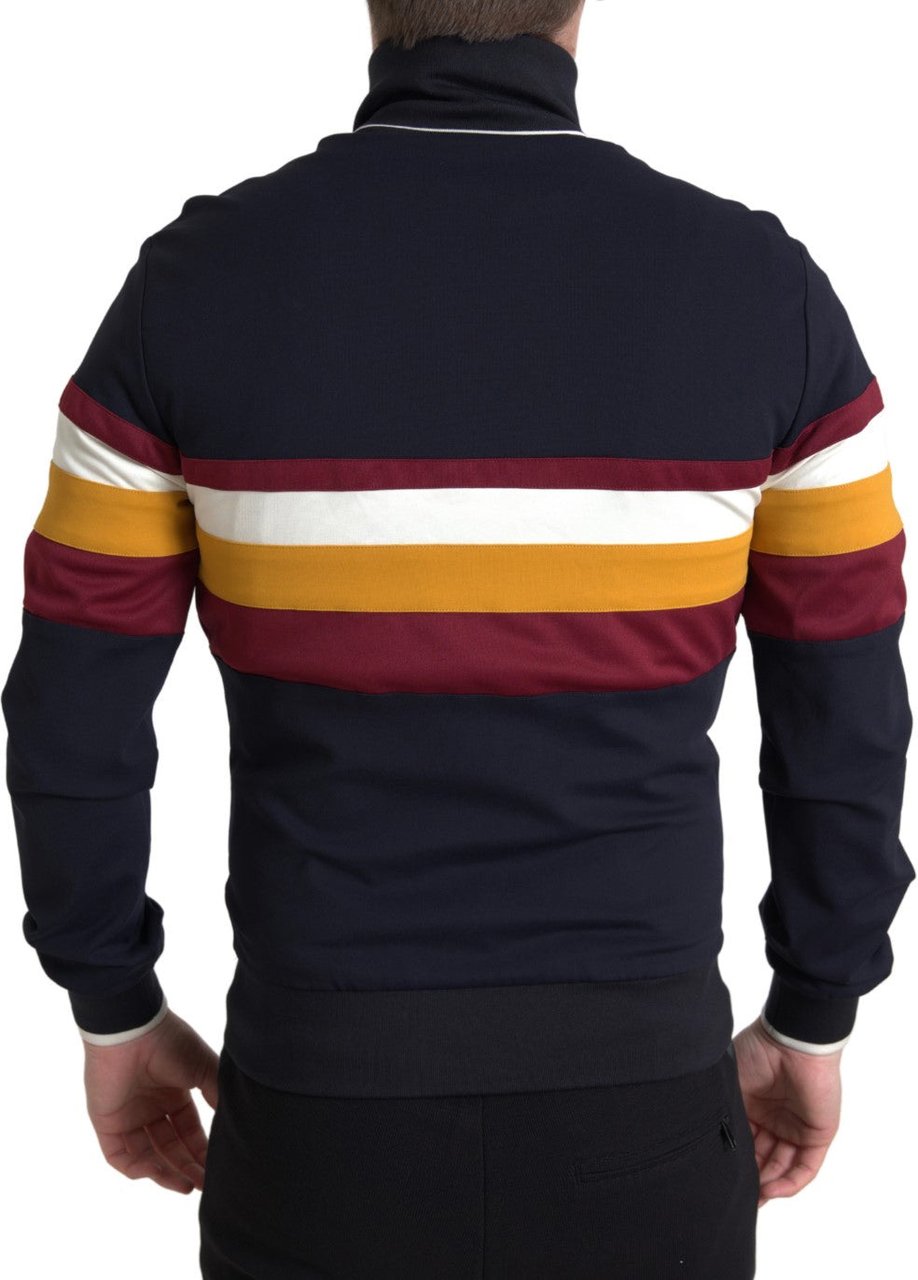 Dolce & Gabbana Blue Cardigan Heraldic Full Zip Sweater Blauw