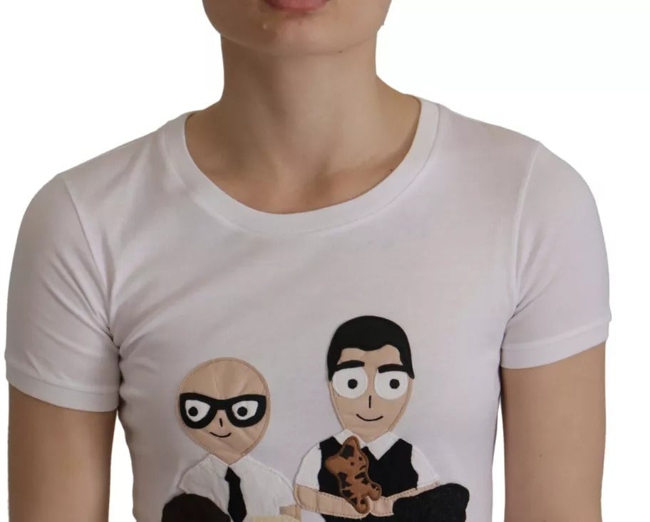 Dolce & Gabbana White #DGFamily Patch Top Cotton T-shirt Wit