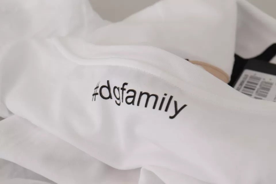 Dolce & Gabbana White #DGFamily Patch Top Cotton T-shirt Wit
