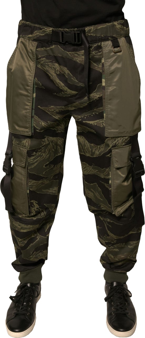 Dolce & Gabbana Green Cotton Jogger Cargo Pants Groen