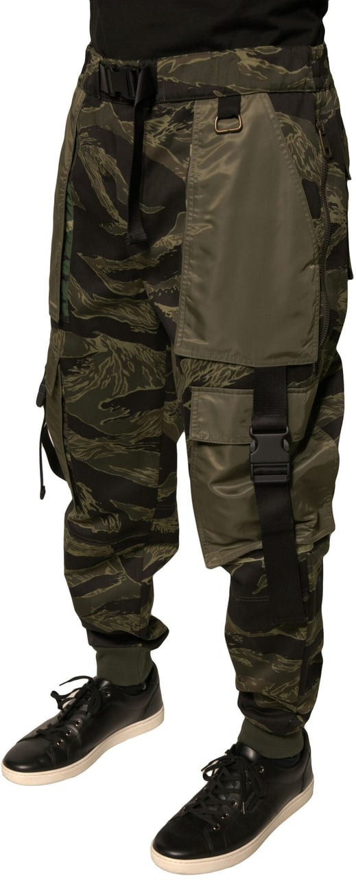 Dolce & Gabbana Green Cotton Jogger Cargo Pants Groen