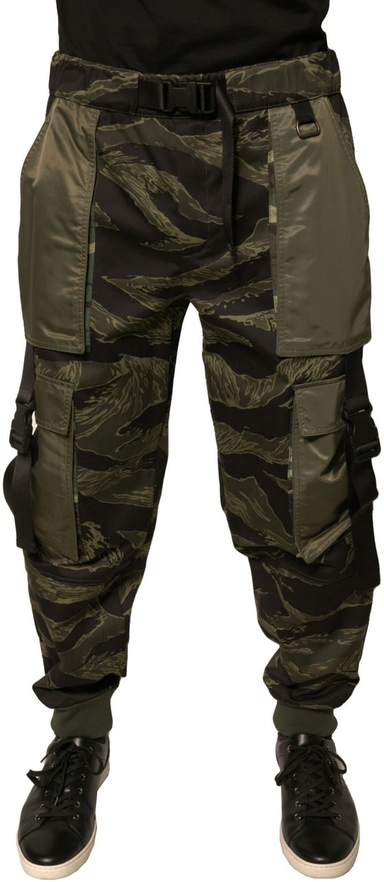 Dolce & Gabbana Green Cotton Jogger Cargo Pants Groen