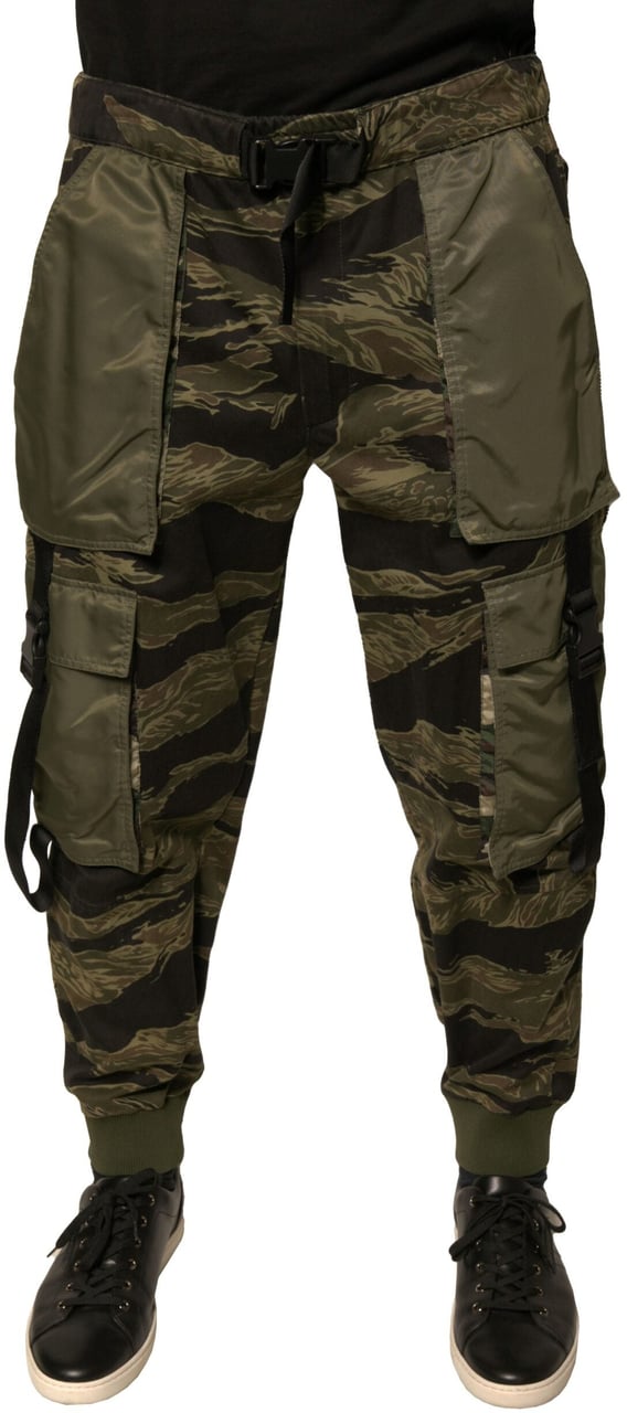Dolce & Gabbana Green Cotton Jogger Cargo Pants Groen