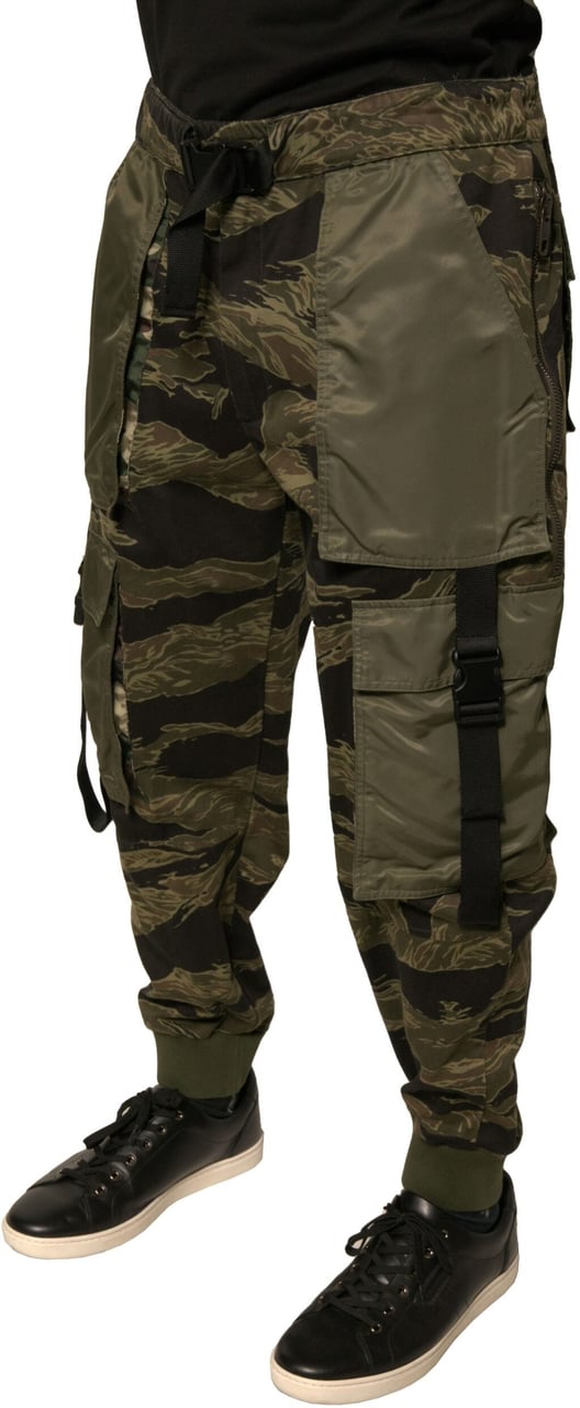 Dolce & Gabbana Green Cotton Jogger Cargo Pants Groen