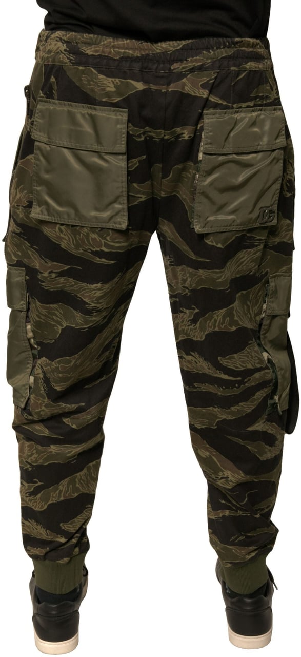 Dolce & Gabbana Green Cotton Jogger Cargo Pants Groen