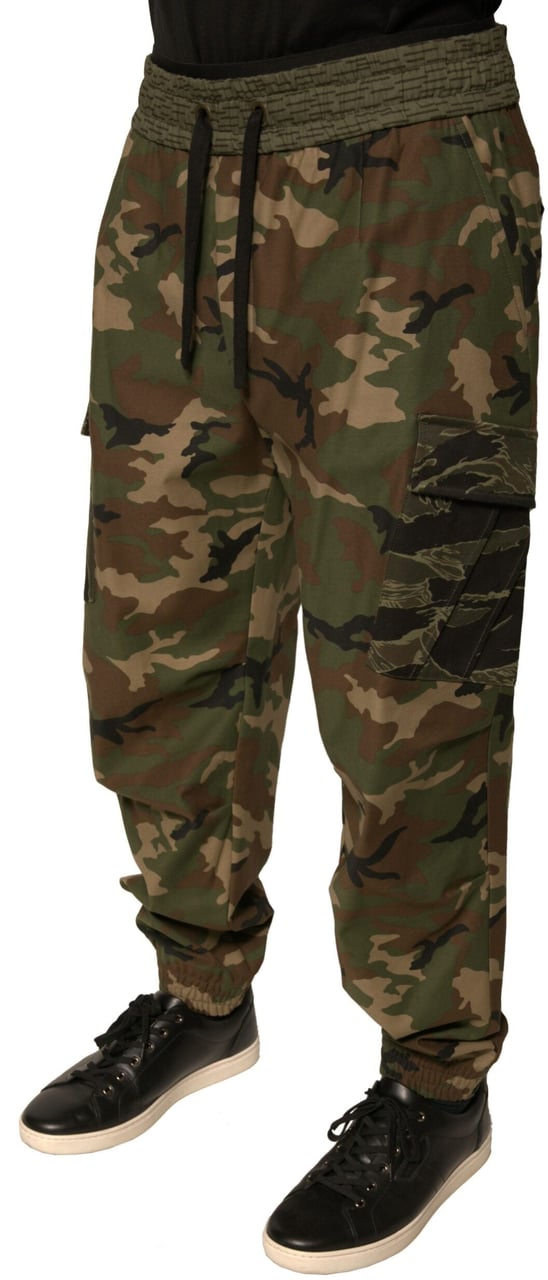 Dolce & Gabbana Multicolor Camouflage Cargo Sweatpants Pants Divers