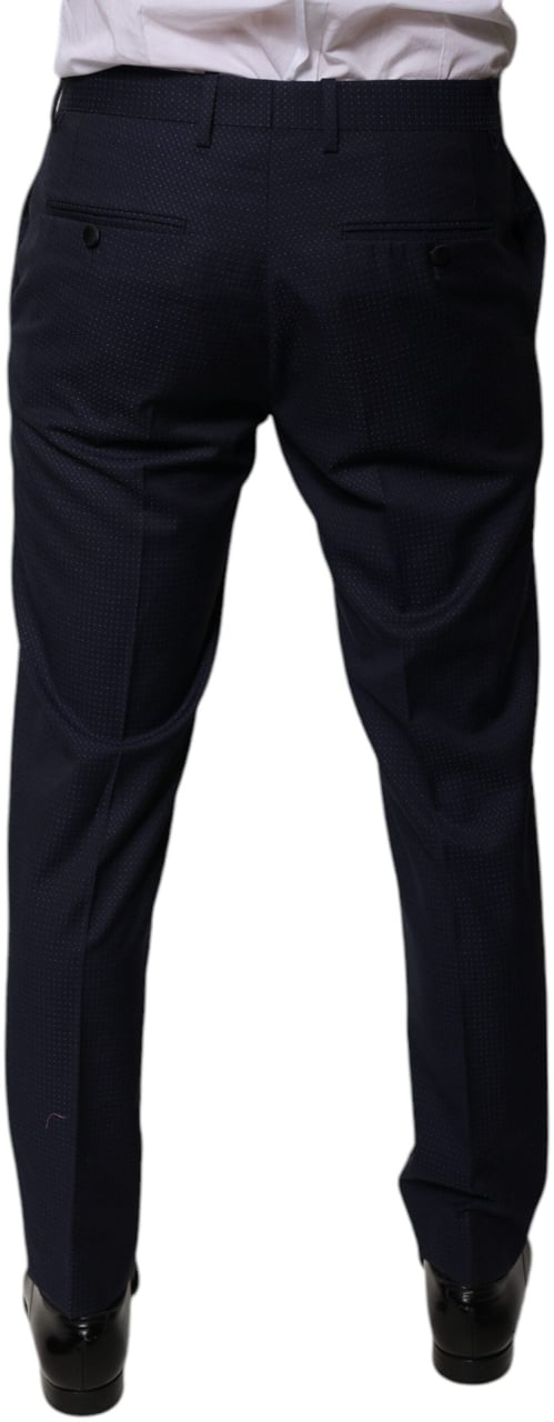 Dolce & Gabbana Dark Blue Cotton Men Dress Pants Blauw