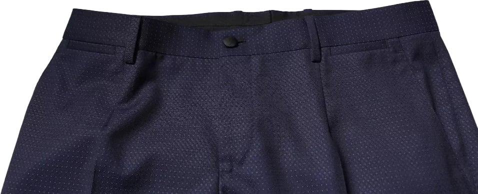 Dolce & Gabbana Dark Blue Cotton Men Dress Pants Blauw