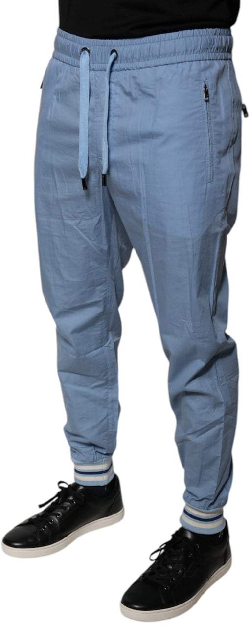 Dolce & Gabbana Blue Cotton Jogger Sweatpants Pants Blauw