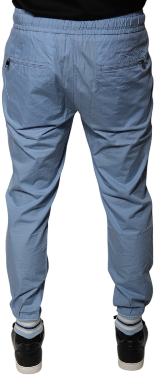 Dolce & Gabbana Blue Cotton Jogger Sweatpants Pants Blauw