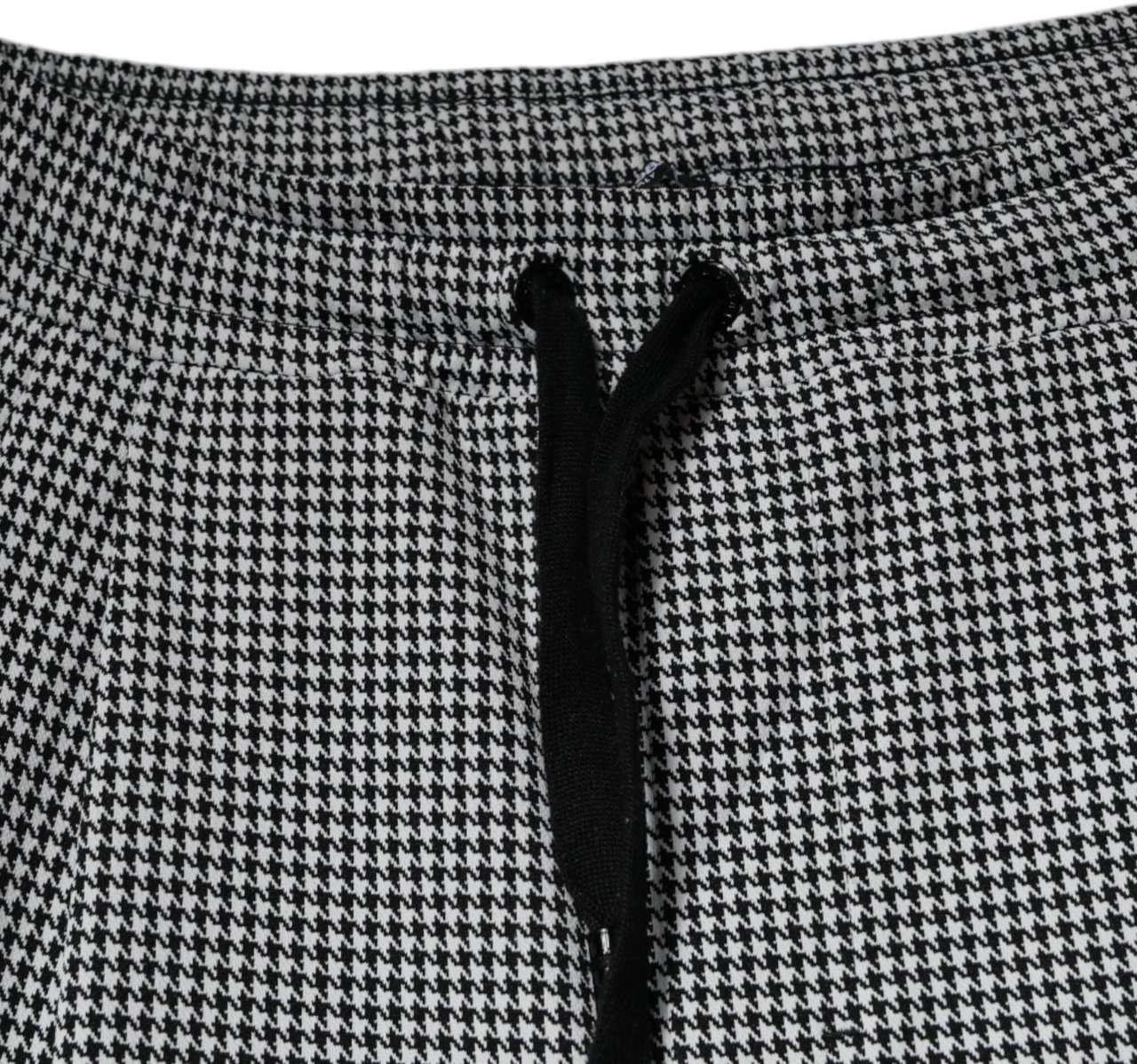 Dolce & Gabbana Black White Houndstooth Skinny Dress Pants Zwart