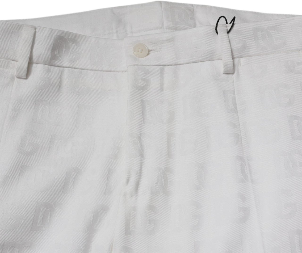 Dolce & Gabbana White Cotton Tapered Formal Dress Pants Wit