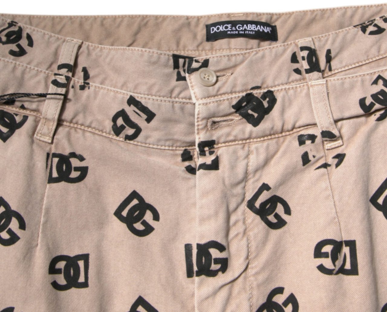 Dolce & Gabbana Beige Logo Cotton Skinny Denim Jeans Beige