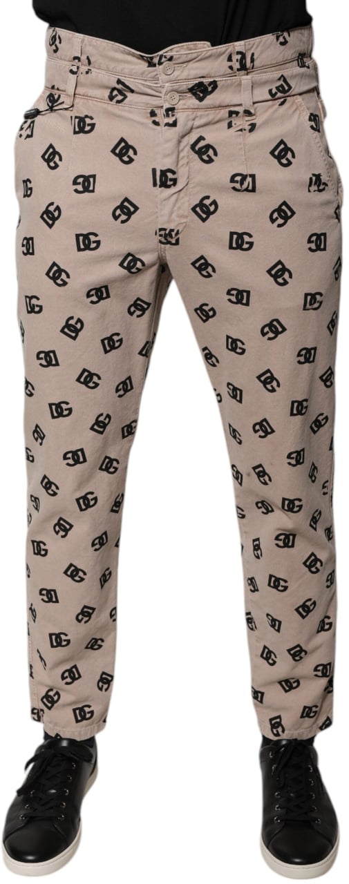 Dolce & Gabbana Beige Logo Cotton Skinny Denim Jeans Beige