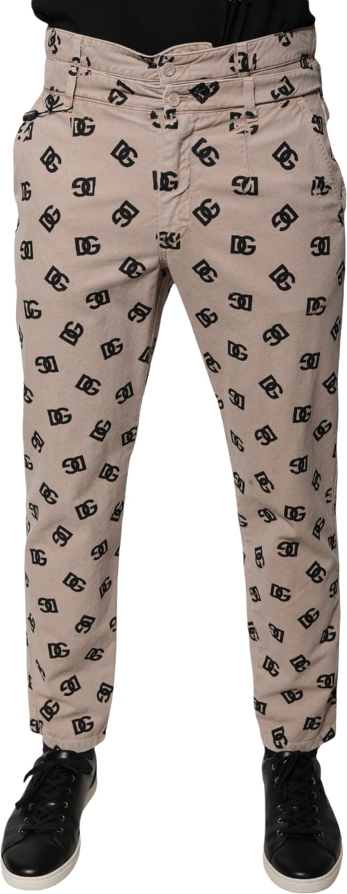 Dolce & Gabbana Beige Logo Cotton Skinny Denim Jeans Beige