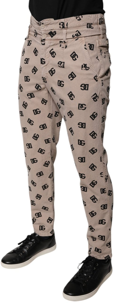 Dolce & Gabbana Beige Logo Cotton Skinny Denim Jeans Beige