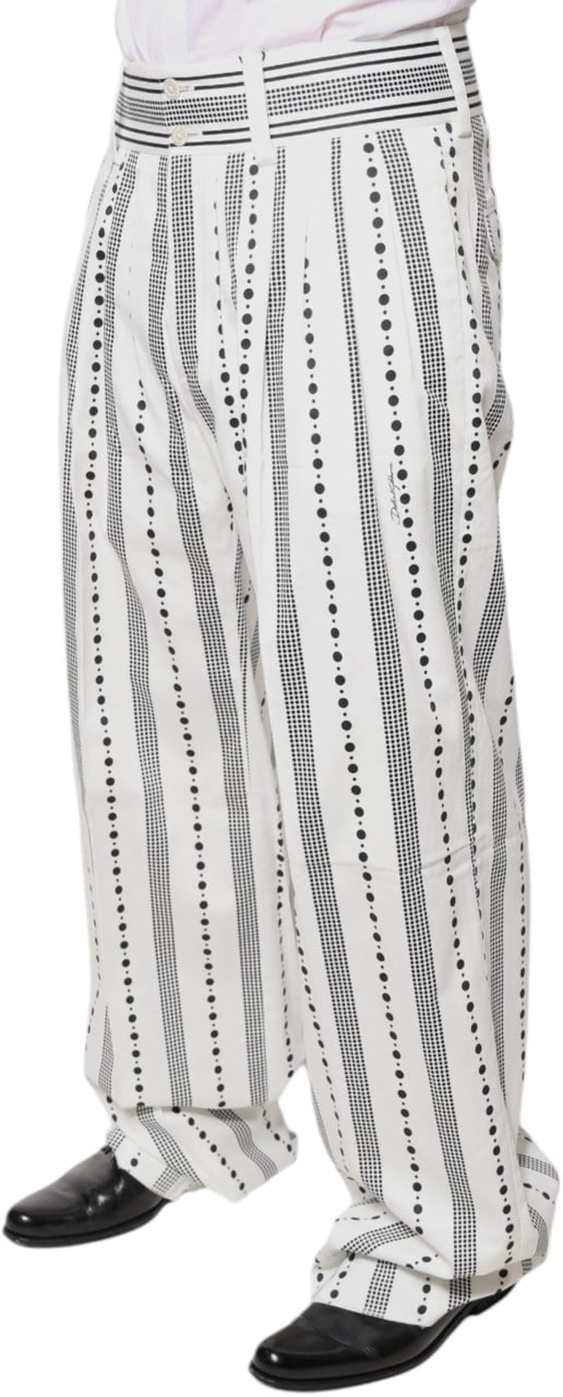 Dolce & Gabbana White Straight Formal Dress Pants Zwart