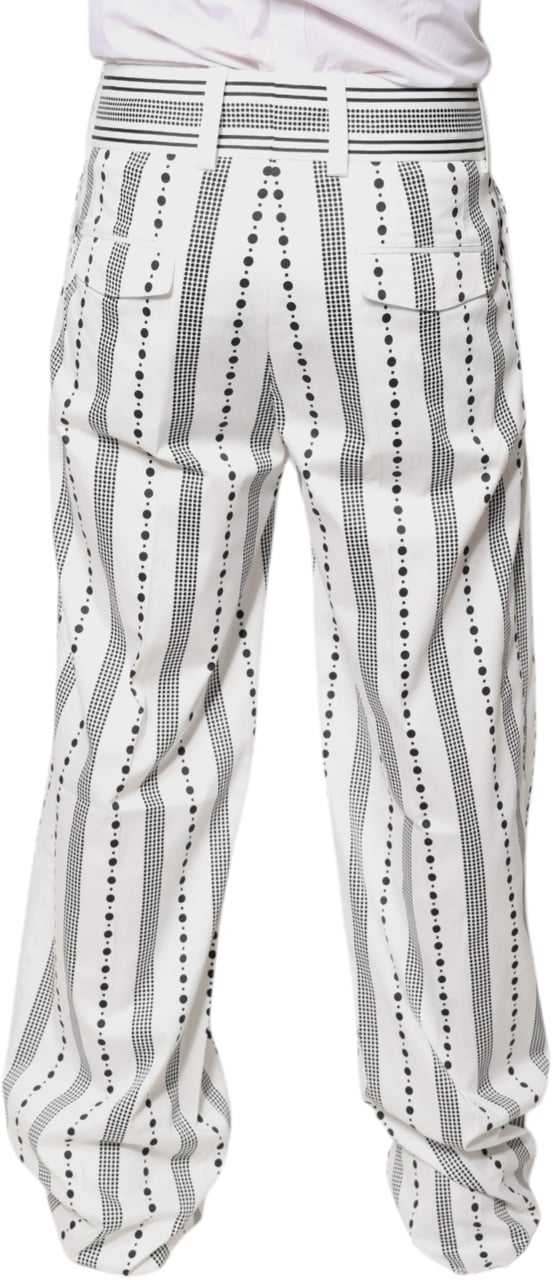 Dolce & Gabbana White Straight Formal Dress Pants Zwart