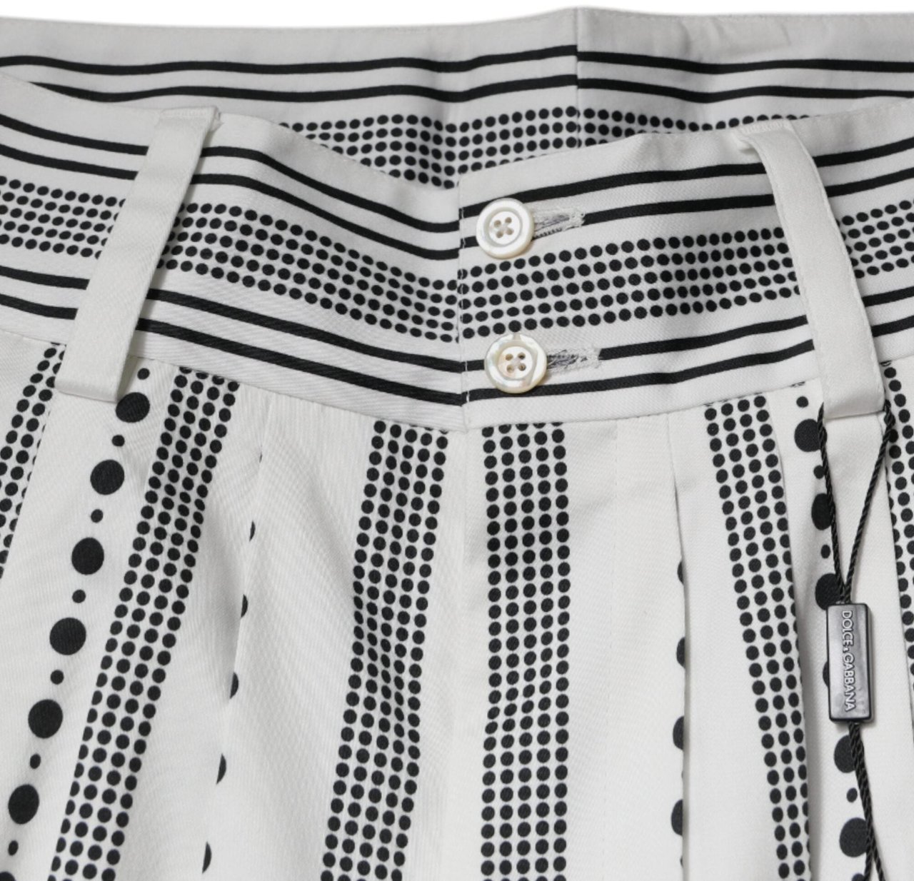Dolce & Gabbana White Straight Formal Dress Pants Zwart